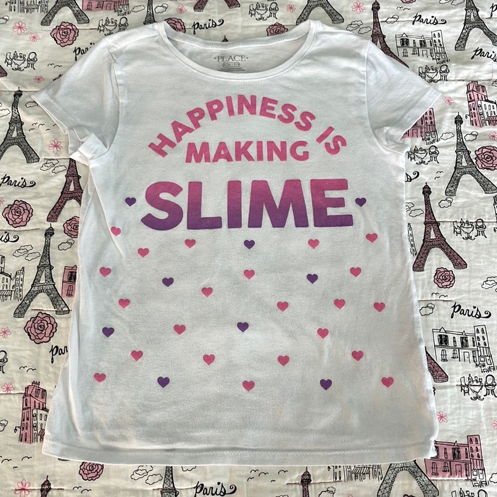 Girls M White Short Sleeve Shirt